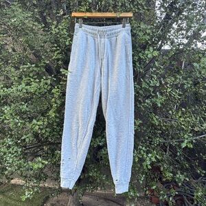 ALO Yoga Distressed Light Gray Sweatpants